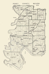 1926 Map of Posey County Indiana
