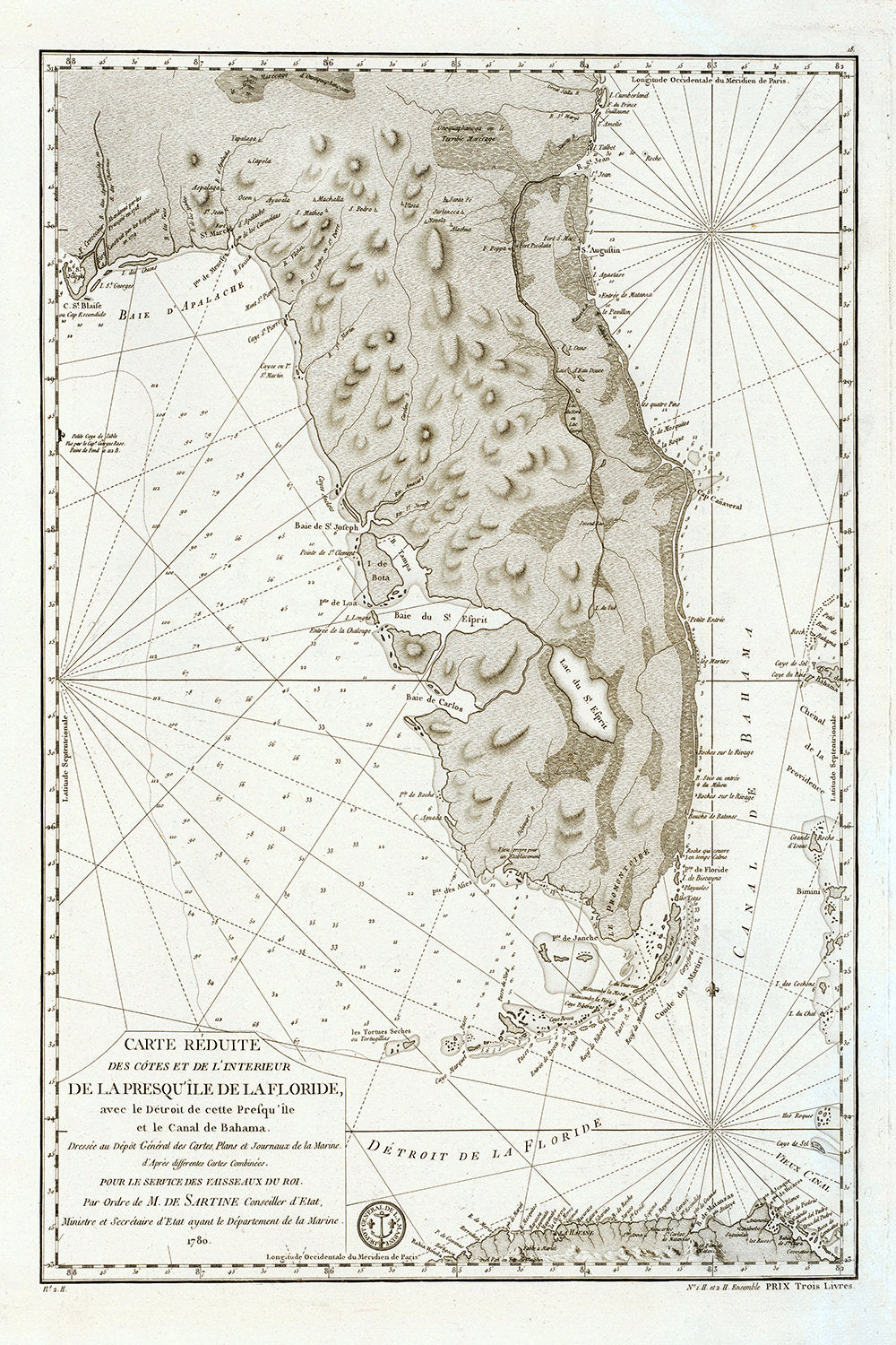 1780 Map of Florida