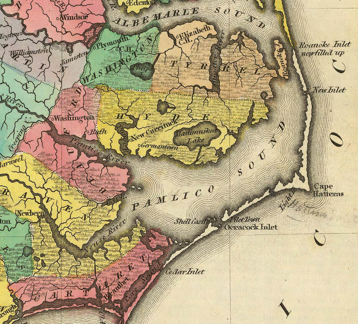 1822 Map of North Carolina