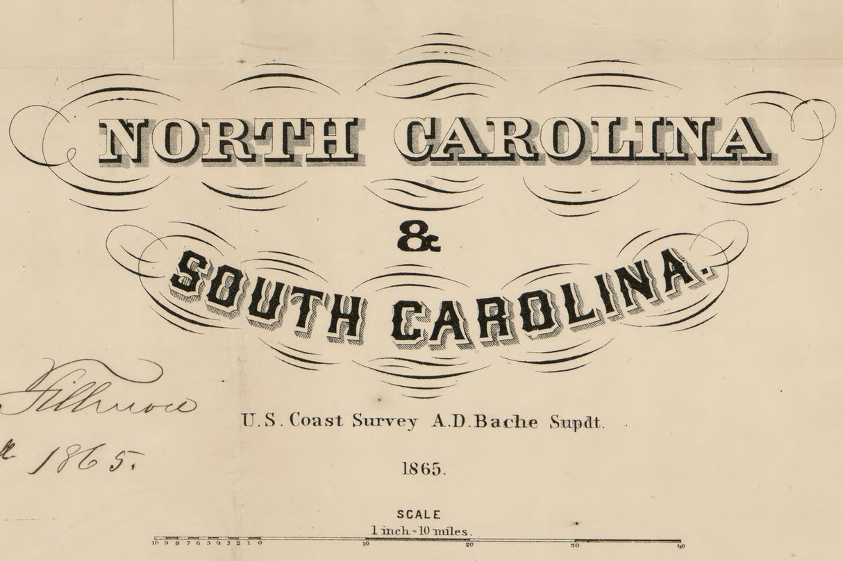 1865 Map of North and South Carolina