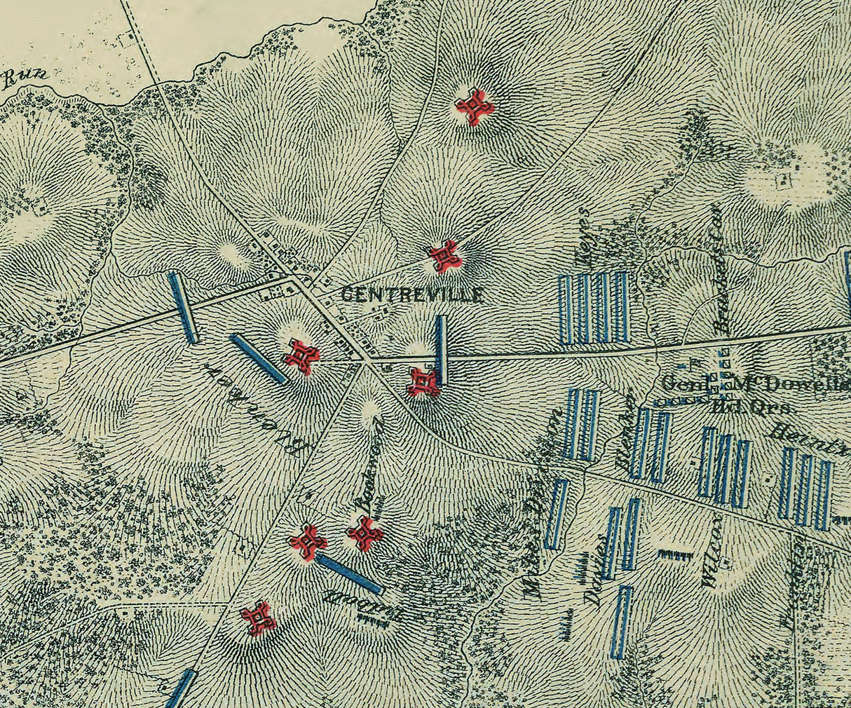 1861 Map of Bull Run Virginia Battlefield