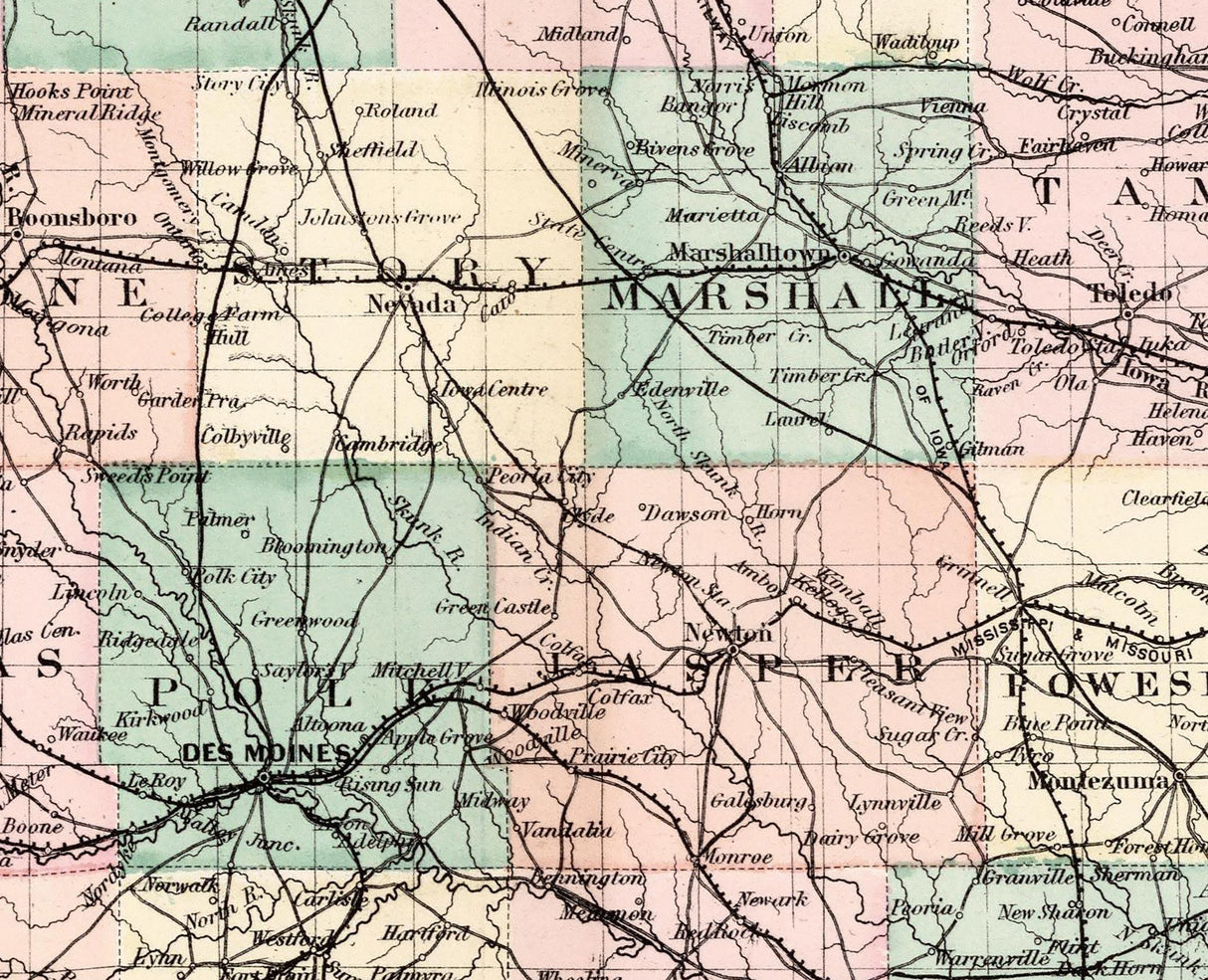 1873 Map of Iowa