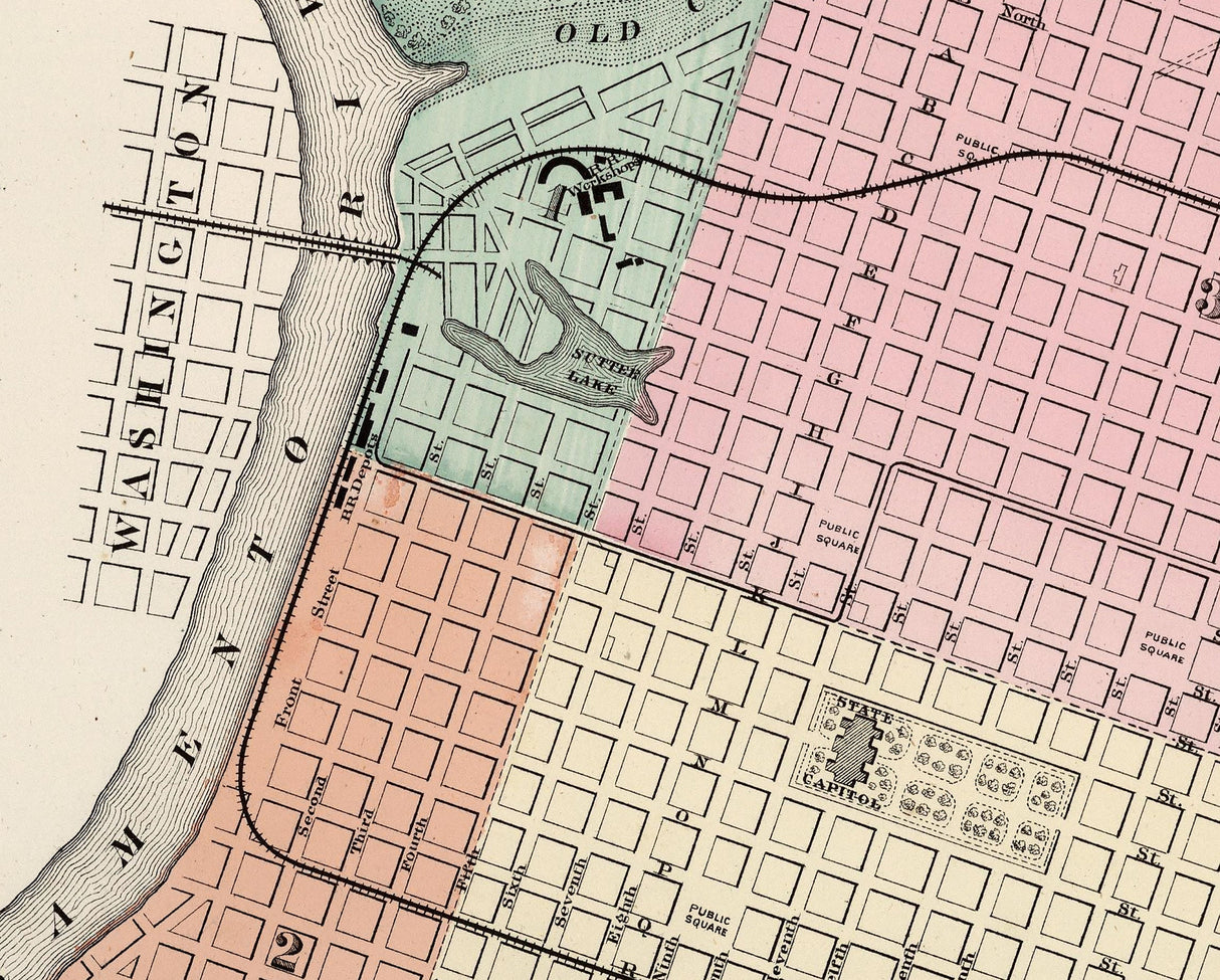 1873 Map of Sacramento California