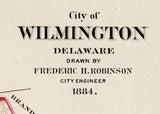 1884 Map of Wilmington Delaware