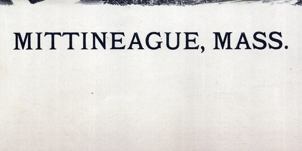 1889 Panoramic Map of Mittineague Massachusetts