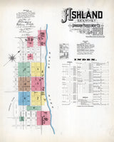 1890 Map of Ashland Boyd County Kentucky