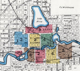 1890 Map of Fergus Falls Otter Tail County Minnesota