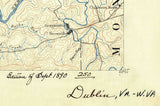 1890 Topo Map of Dublin Virginia Quadrangle