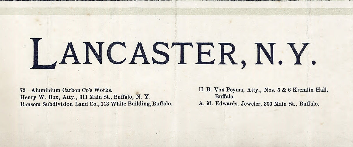 1892 Panoramic Map of Lancaster New York