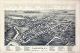 1892 Panoramic Map of Lancaster New York