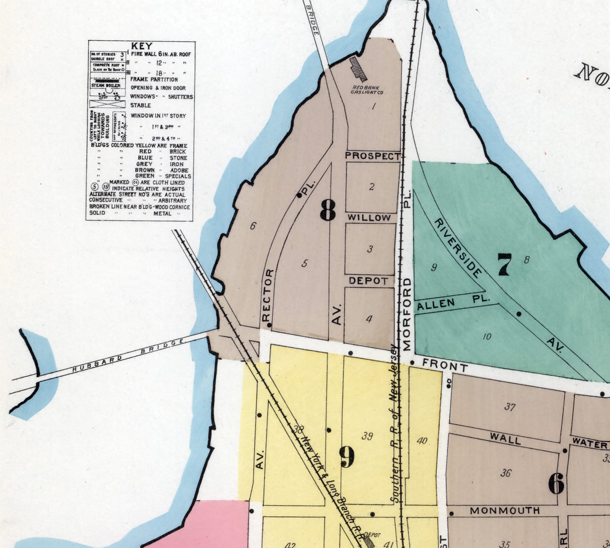 1895 Map of Red Bank Monmouth County New Jersey