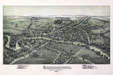 1895 Panoramic Map of Cambridgeboro Crawford County Pennsylvania