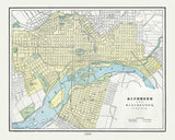 1899 Map of Richmond and Manchester Virginia