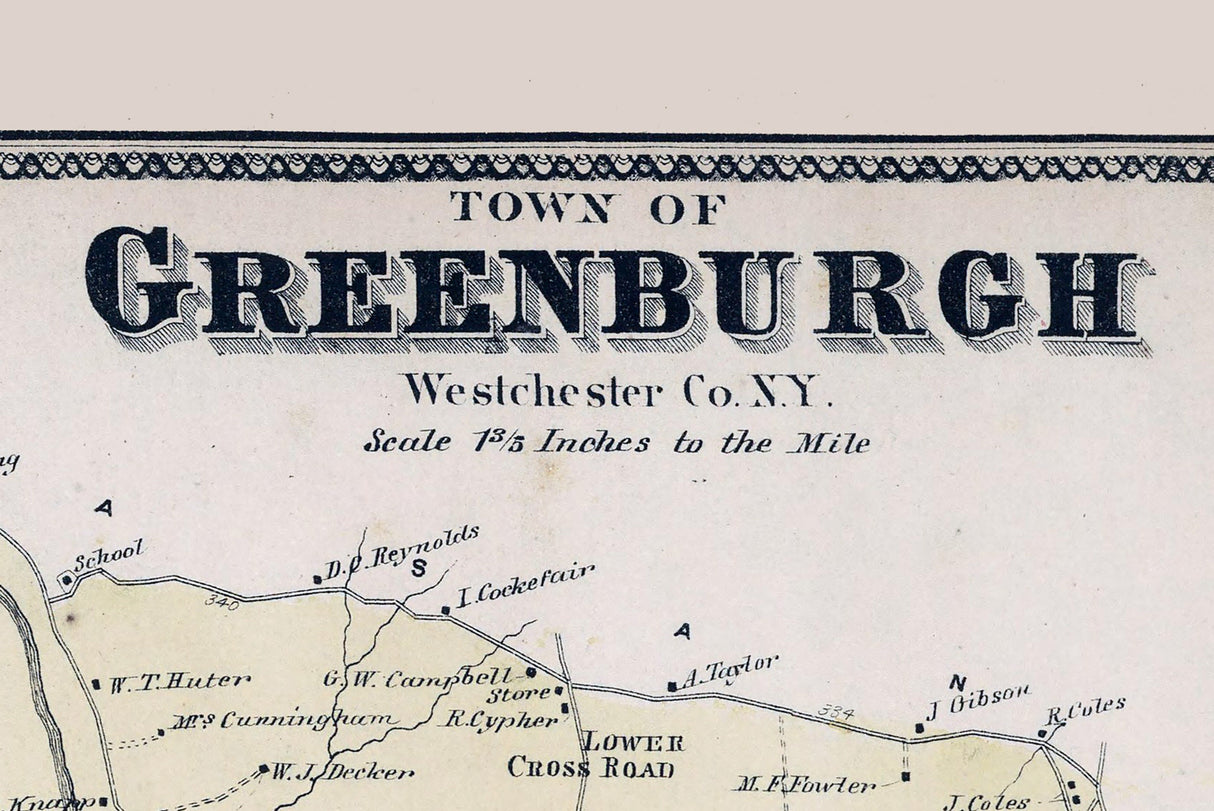 1867 Map of Greenburgh Westchester County New York