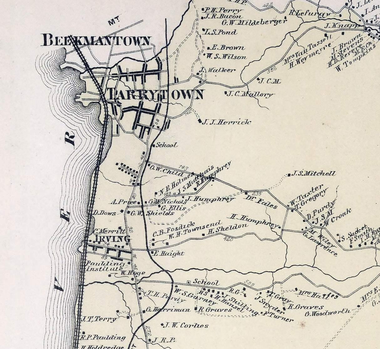 1867 Map of Greenburgh Westchester County New York