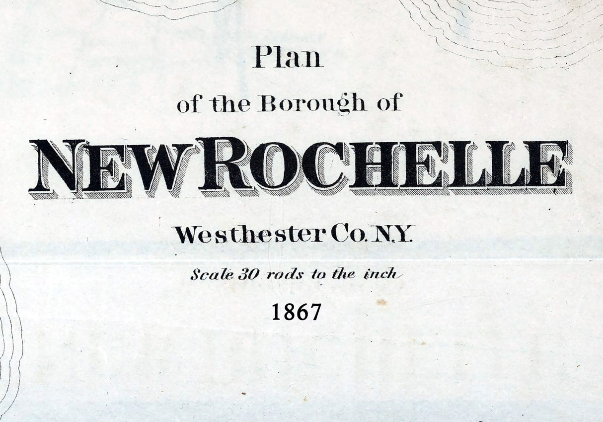 1867 Map of New Rochelle Westchester County New York