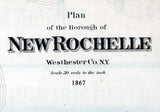 1867 Map of New Rochelle Westchester County New York