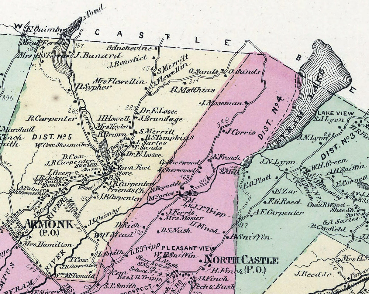 1867 Map of North Castle Westchester County New York