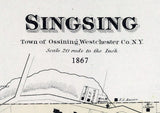 1867 Map of Singsing Sparta Westchester County New York