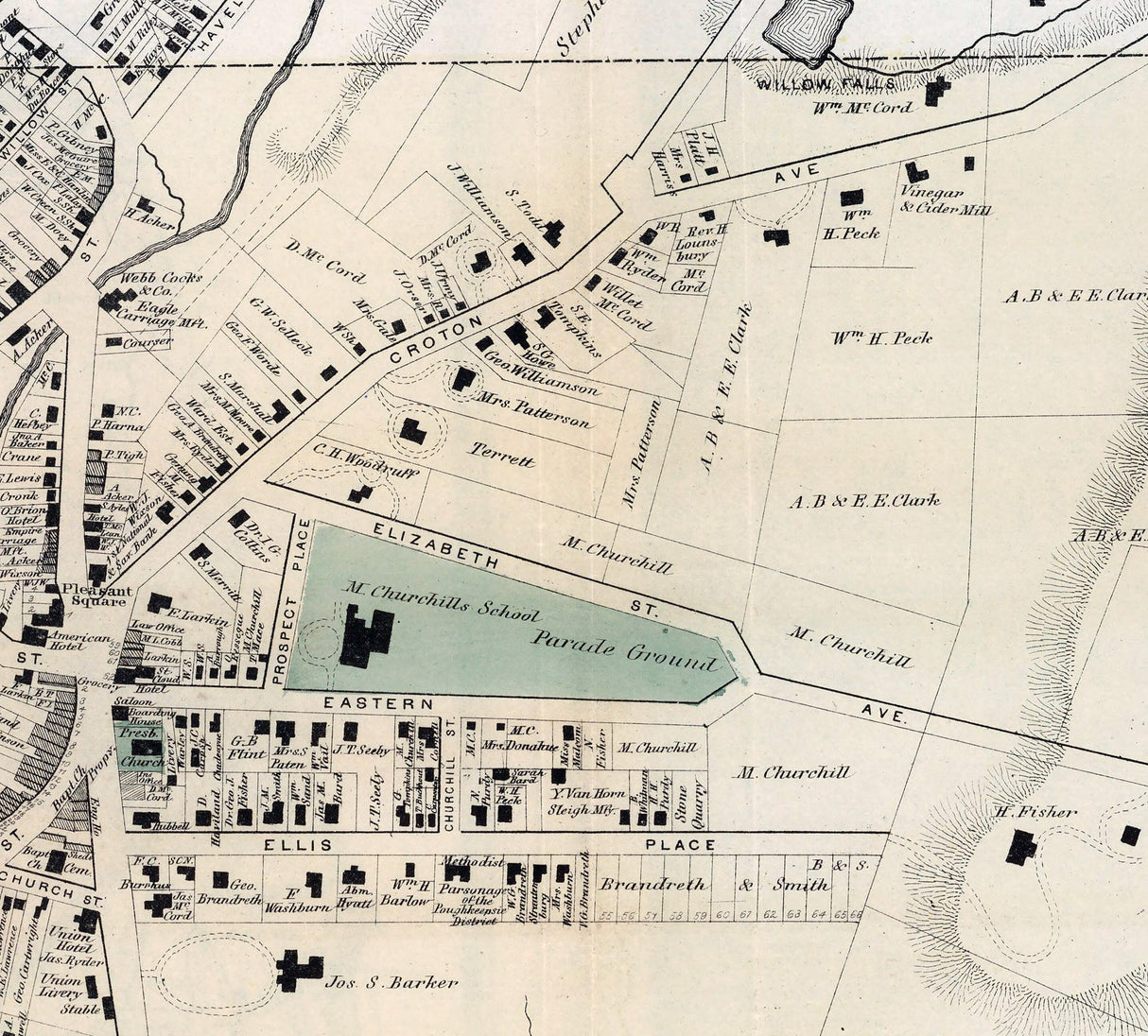 1867 Map of Singsing Sparta Westchester County New York