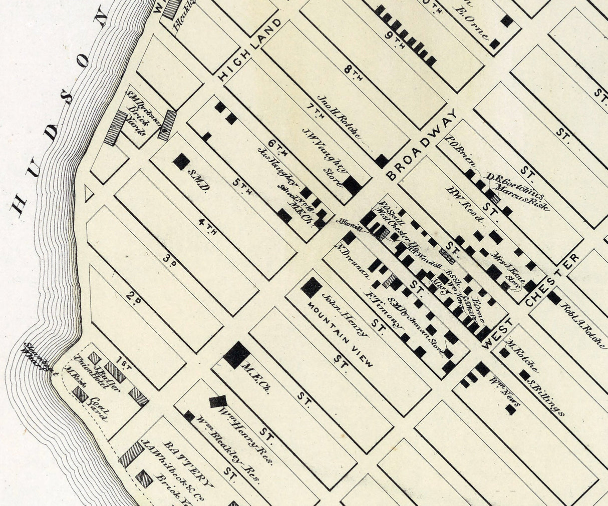 1867 Map of Verplanck Westchester County New York