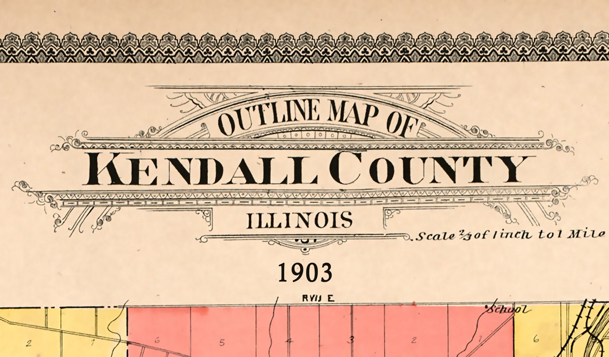 1903 Map of Kendall County Illinois