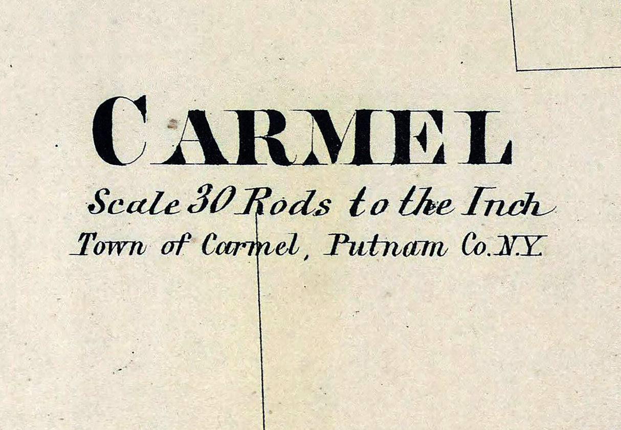 1867 Map of Carmel Village Putnam County New York