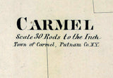 1867 Map of Carmel Village Putnam County New York