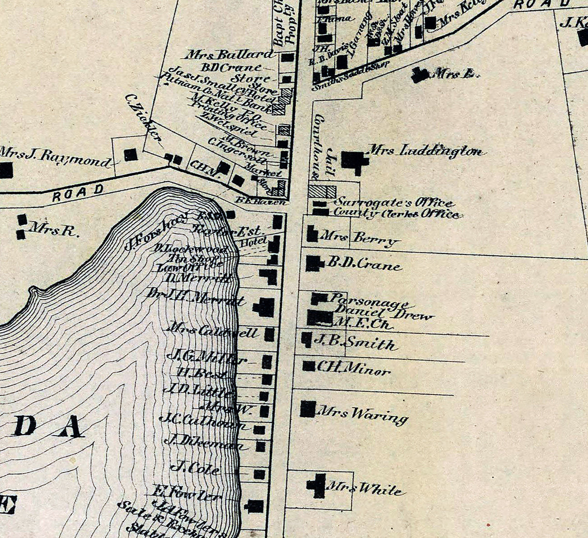 1867 Map of Carmel Village Putnam County New York