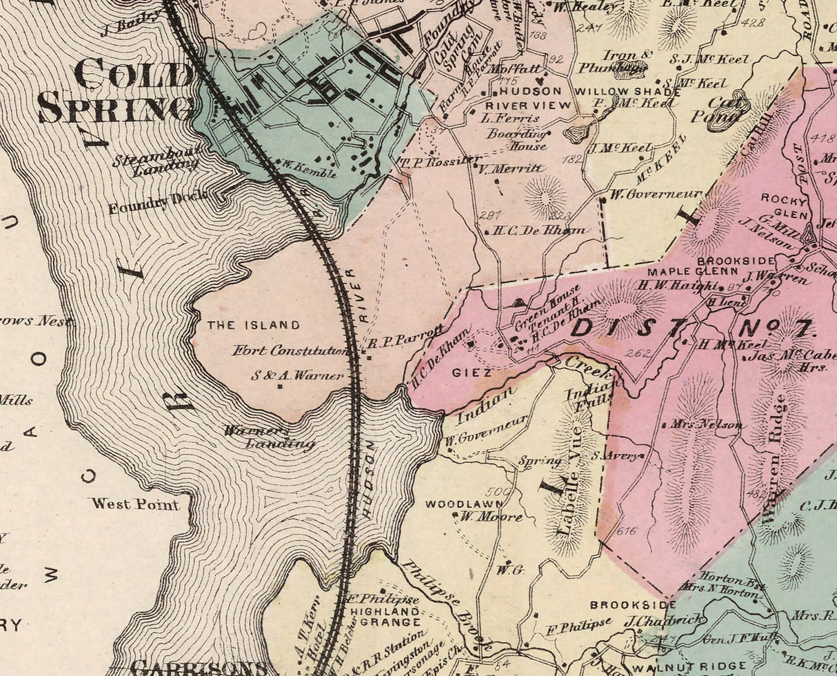 1867 Map of Putnam Valley and Philipstown New York