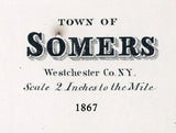 1867 Map of Somers Westchester County New York