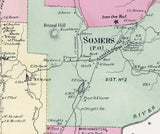 1867 Map of Somers Westchester County New York