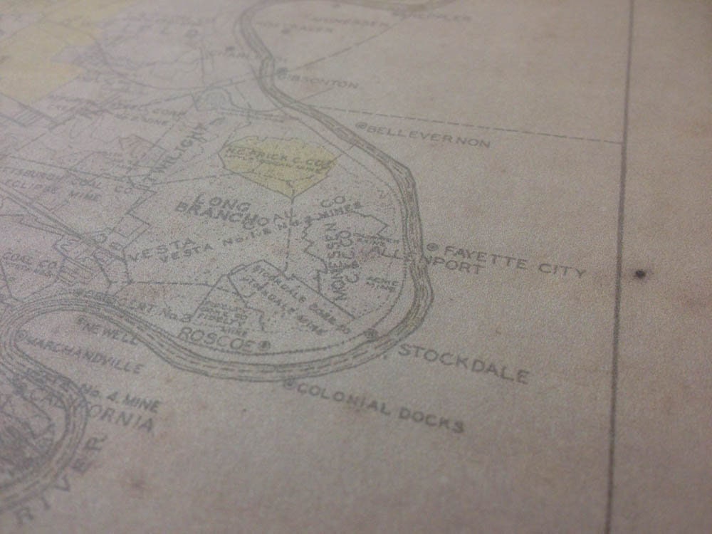 Early 1900s Map of Coal & Coke Properties in Southwestern PA