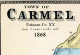 1868 Map of Carmel Putnam County New York