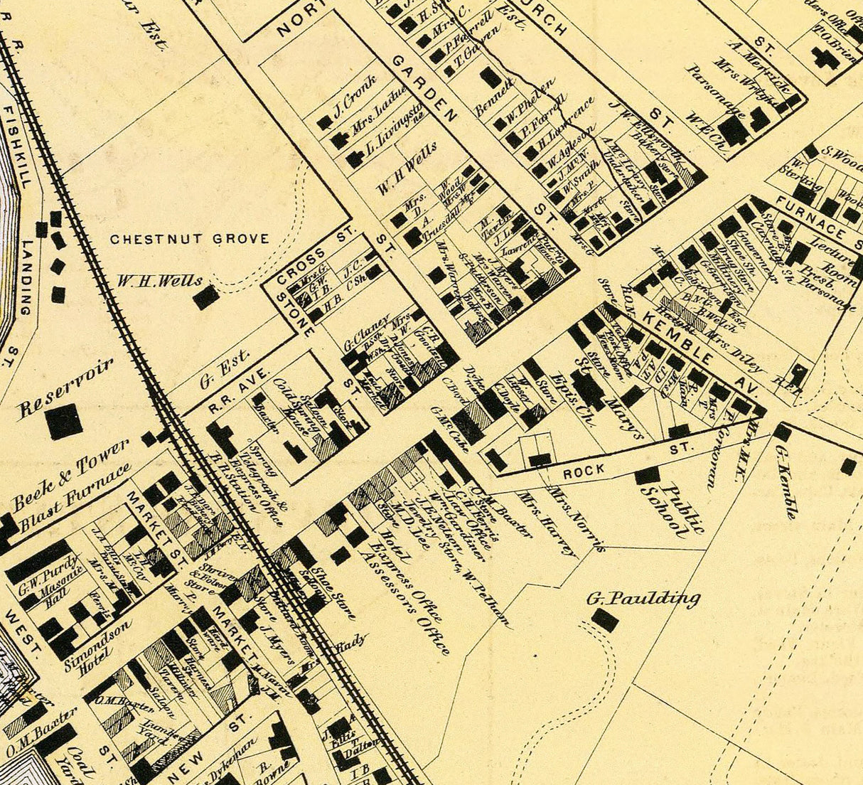 1868 Map of Cold Spring Nelsonville Putnam County New York