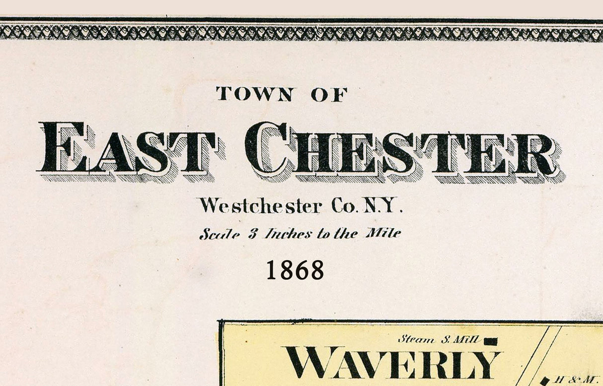 1868 Map of East Chester Westchester County New York