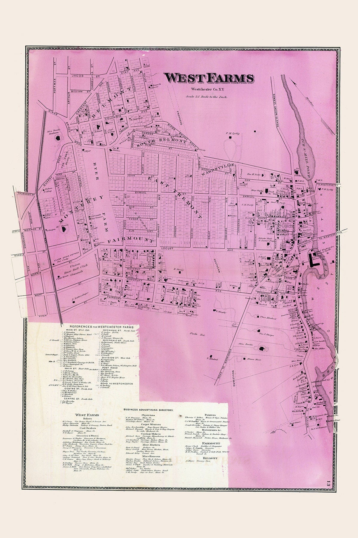 1868 Map of West Farms New York