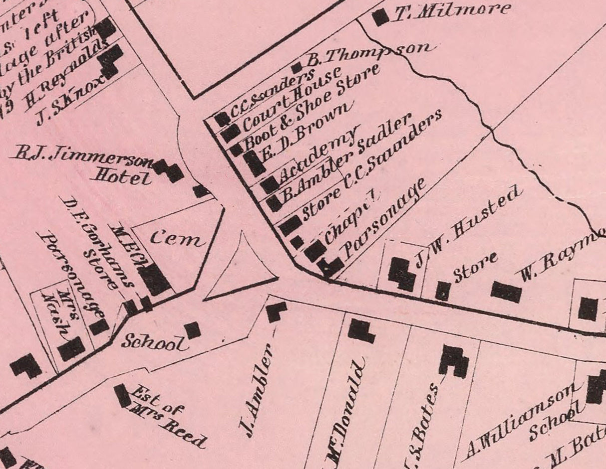 1873 Map of Bedford Westchester County New York