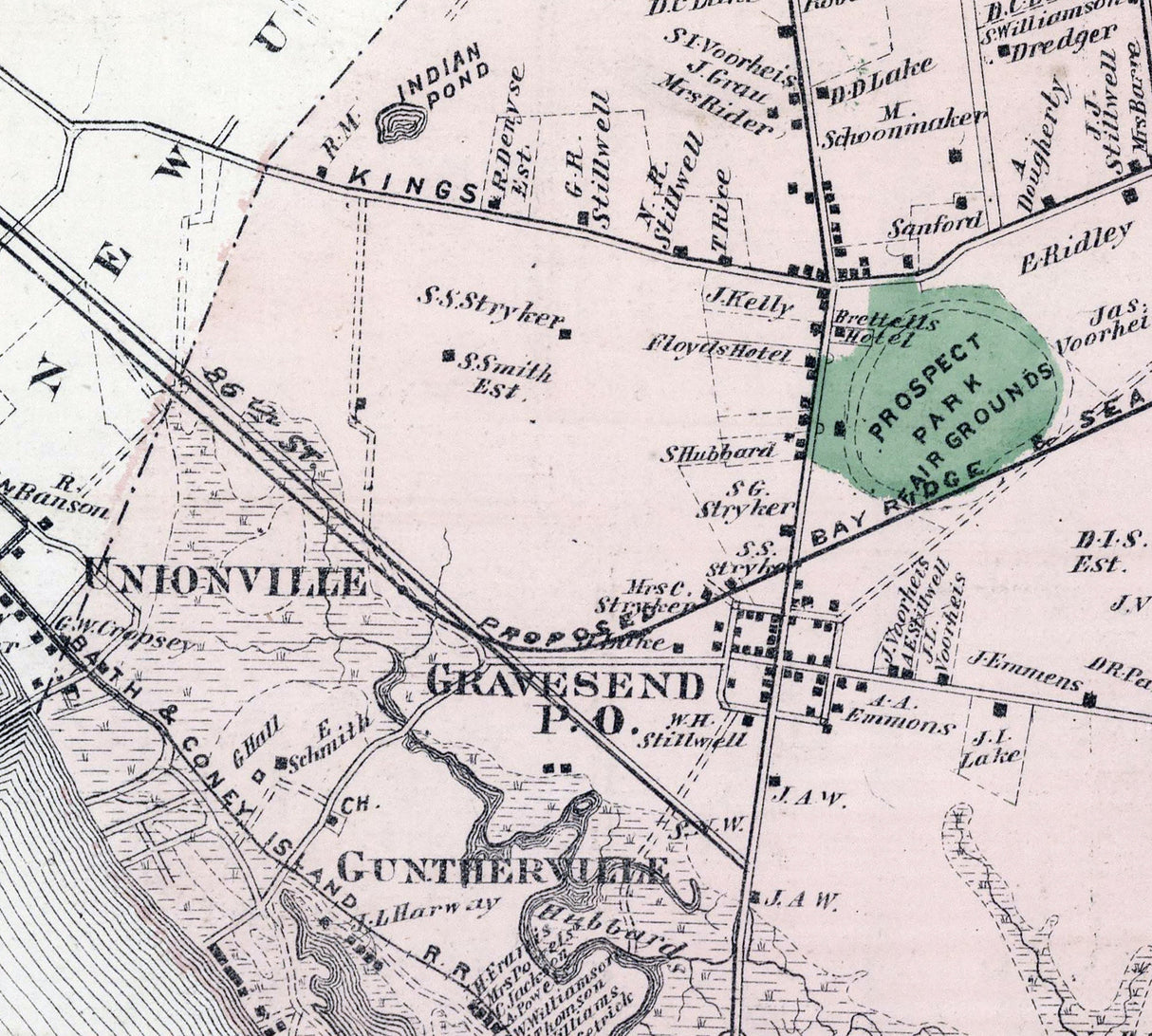 1873 Map of Gravesend Kings County New York