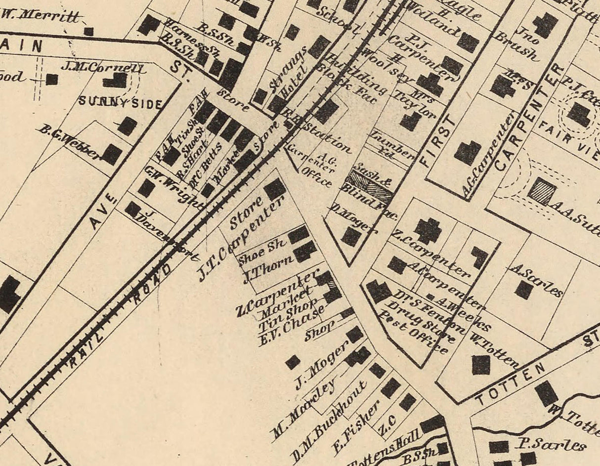 1873 Map of Mount Kisco Westchester County New York