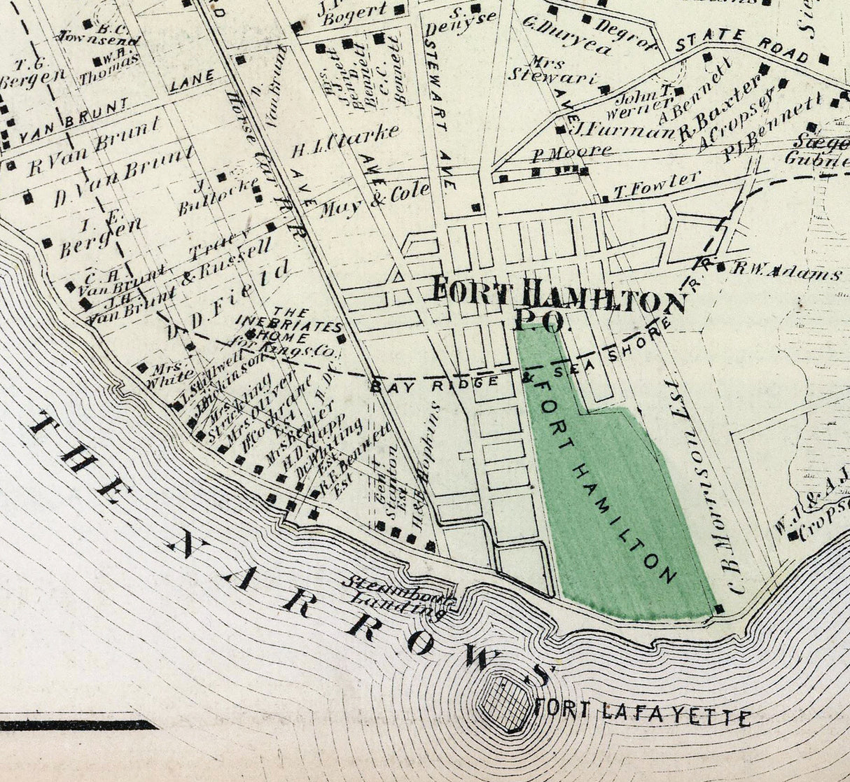1873 Map of New Utrecht Kings County New York