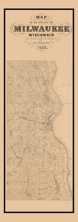 1858 Map of Milwaukee County Wisconsin