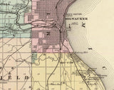 1878 Map of Milwaukee County Wisconsin