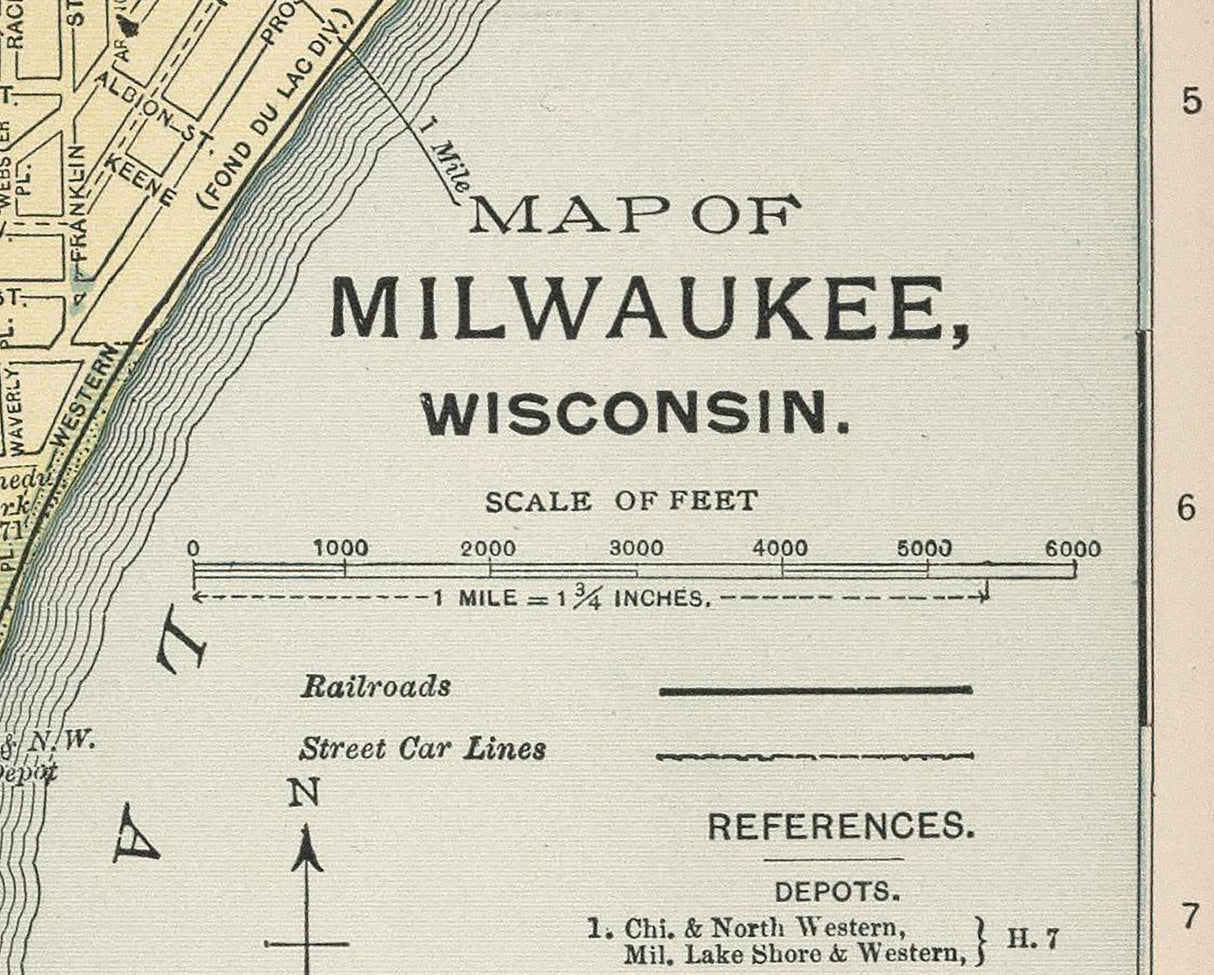 1891 Map of Milwaukee Wisconsin