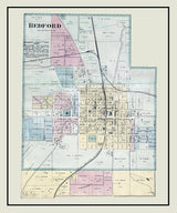 1879 Map of Bedford Lawrence County Indiana