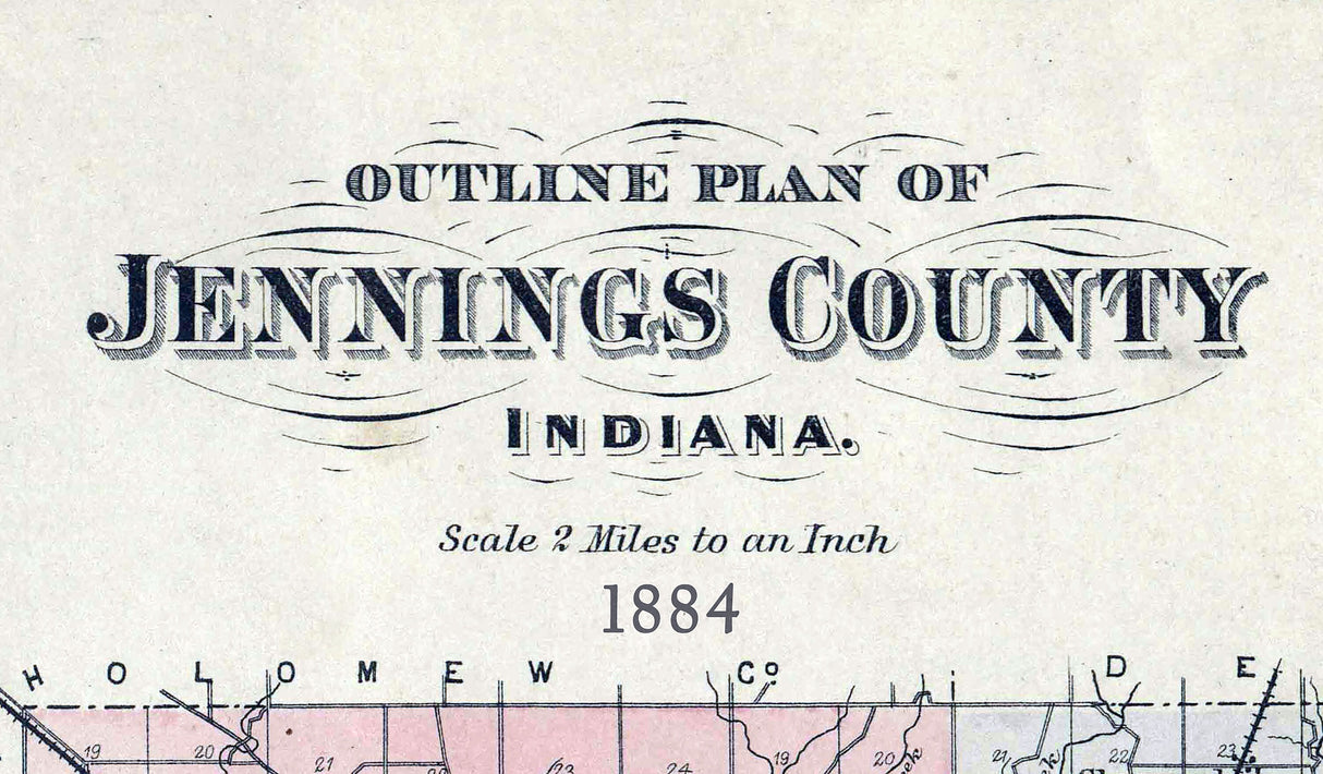 1884 Map of Jennings County Indiana