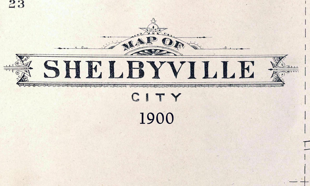 1900 Map of Shelbyville Shelby County Indiana