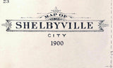 1900 Map of Shelbyville Shelby County Indiana