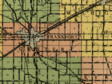 1919 Map of Clinton County Indiana