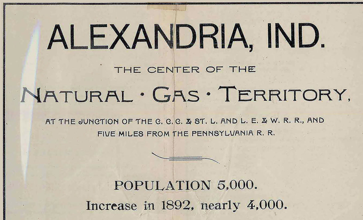 1893 Map of Alexandria Indiana